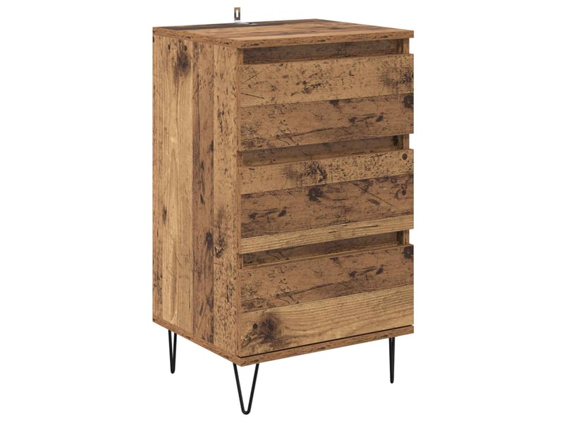 Buffet - bahut - meuble de rangement bois ancien 40 x 35 x 70 cm bois d'ingénierie et fer - Conforama A