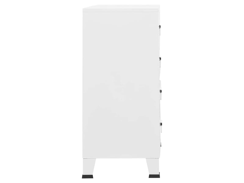  Armoire à tiroirs, commode industrielle blanc 78x40x93 cm métal  - Conforama E