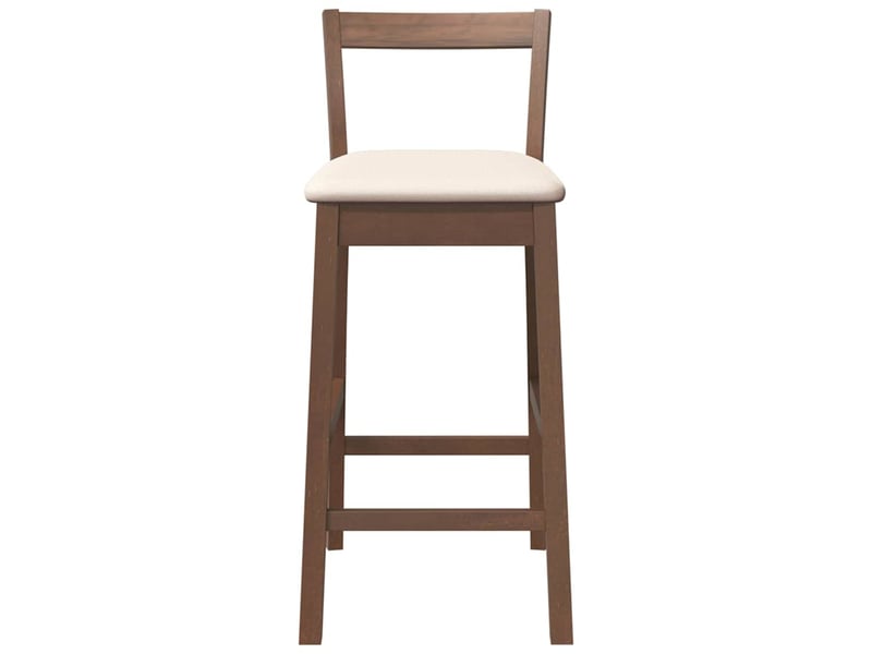  Lot de 2 tabouret de bar avec coussins en bois massif marron et caoutchouc shl26420  - Conforama E