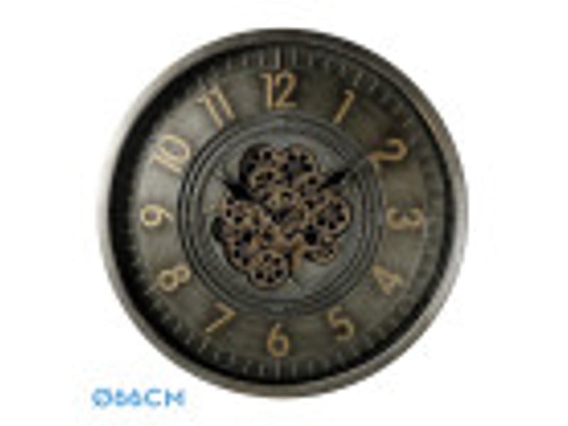 Horloge murale fabrilamp trento 66 x 66 cm cuir doré engrenages mobiles 215510062 - Conforama B