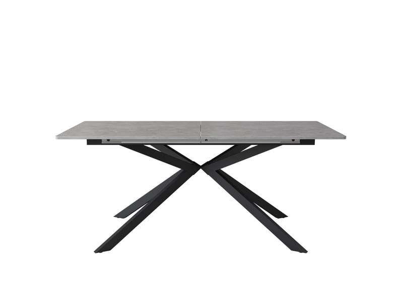  Table à manger extensible 180x70 cm design croisé mdf métal noir et gris  - Conforama B