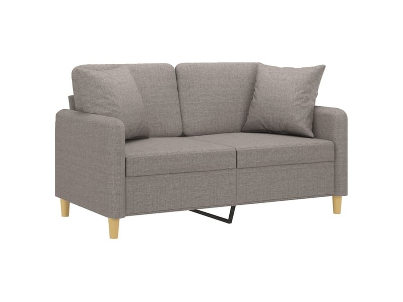  Canapé droit, sofa, canapé 2 places avec oreillers décoratifs taupe 120 cm tissu cf19991  - Conforama C