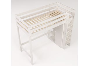 Lit mezzanine 90x200 cm <strong>KORFEE</strong>  <strong></strong> coloris blanc
