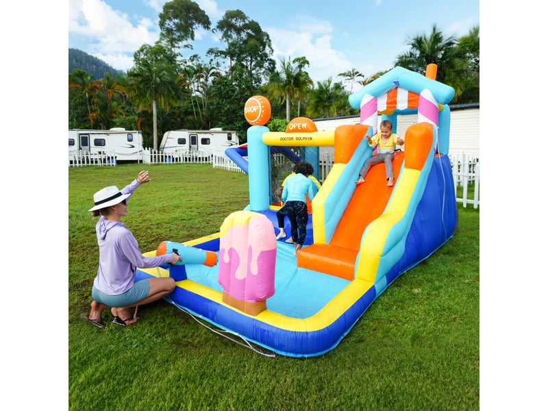 Château Gonflable Multiplay Double Toboggan Hawaii Flamingo | JB Inflatables Château Gonflable Multiplay Double Toboggan Hawaii Flamingo | JB Inflatables