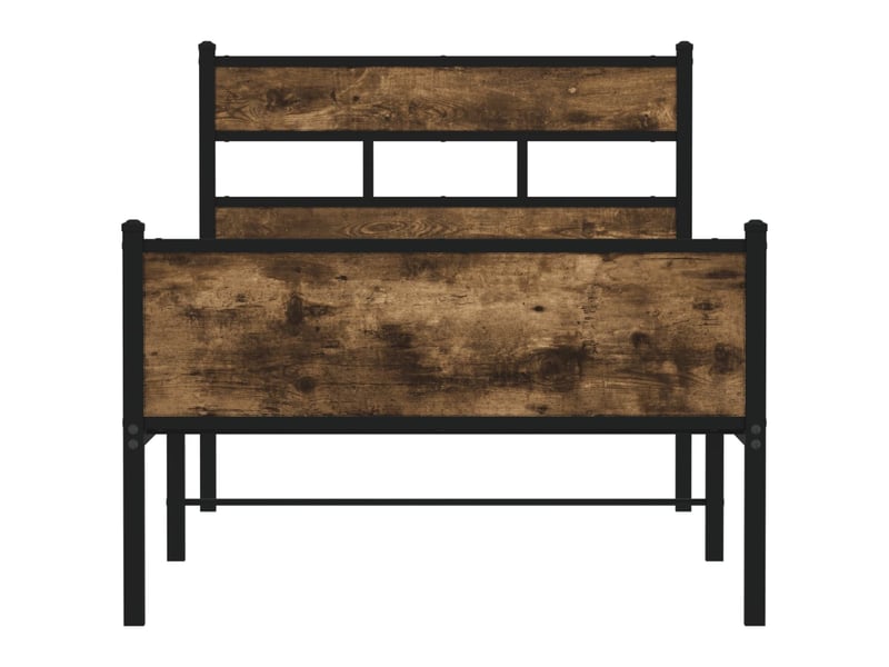 Lit simple- lit adulte - cadre de lit sans matelas chêne fumé 80x200cm bois d'ingénierie - Conforama C