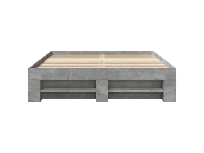  Lit double- lit adulte -  cadre de lit sans matelas gris béton 135x190 cm bois ingénierie  - Conforama D