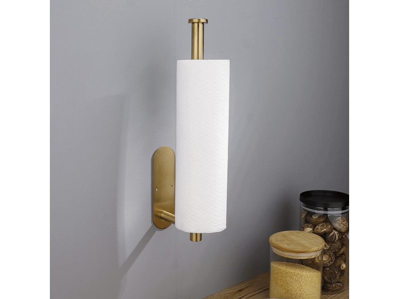  Porte-essuie-tout mural sous armoire pour essuie-tout de cuisine, barre autocollante, support, acier inoxydable sus304 13 pouces,gold  - Conforama C