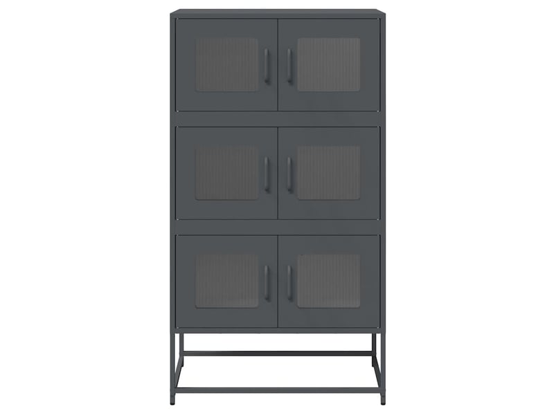  Buffet haut - bahut - meuble de rangement anthracite 68x39x123 cm acier  - Conforama E