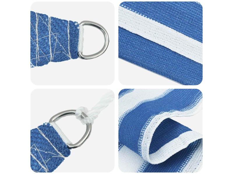  Voile d'ombre - voile d'ombrage - voile parasol 5 x 5 x 5 m hdpe triangulaire bleu et blanc  - Conforama A