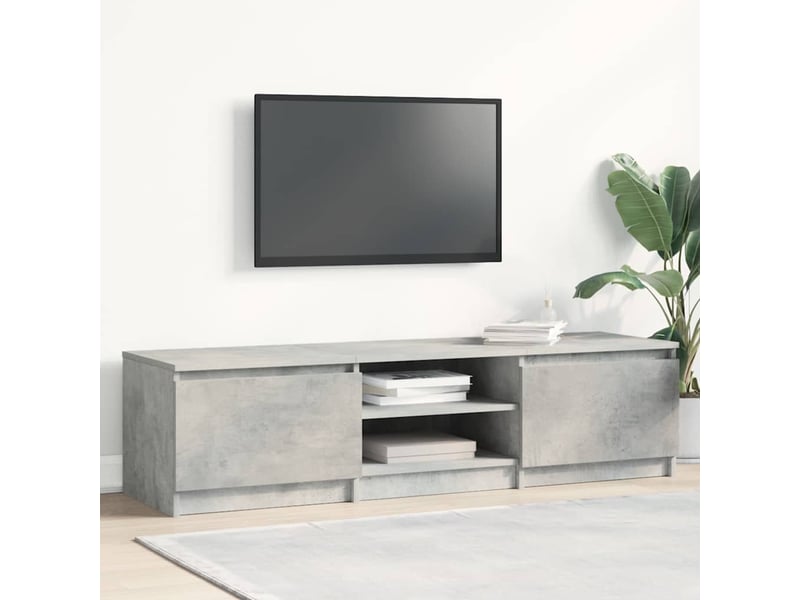  Meuble tv - banc tv - meuble de rangement gris béton 140x40x35,5 cm bois d'ingénierie  - Conforama B