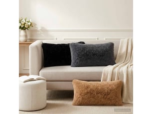 Lot de 2 coussins avec oreiller, coussins décoratifs heerlen anthracite fleece pv cf50375