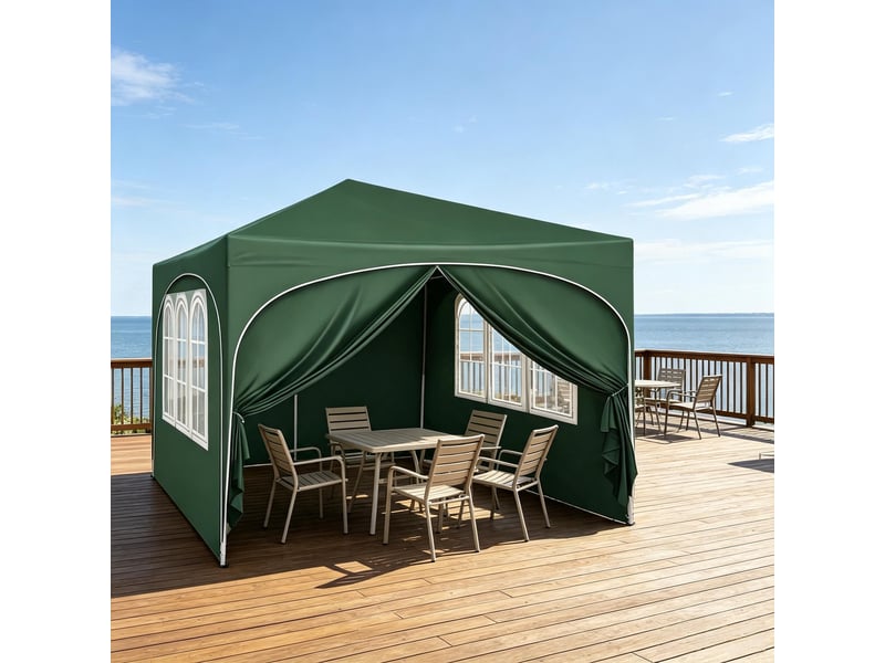 Tente de réception pliante, abri solaire extérieur, gazebo avec sac transport, événementiel - Conforama E