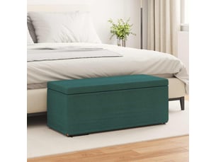 Tabouret bas, ottoman vert foncé 101x41x40 cm tissu et bois stratifié