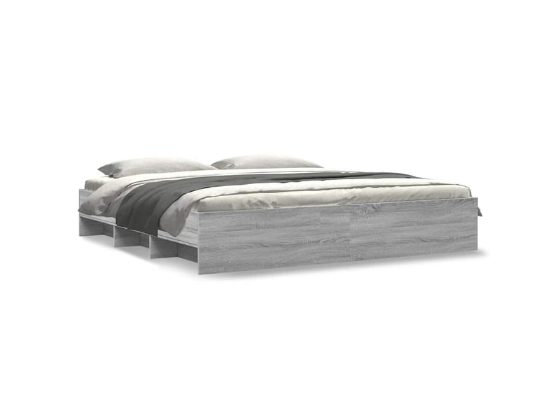  Lit double- lit adulte -  cadre de lit sans matelas sonoma gris 180x200 cm  - Conforama A