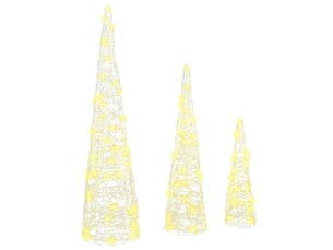 Sapin de noël - arbre de noël 3 pcs 90 led blanc chaud 20 x 20 x 80 cm acrylique