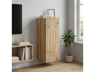 Armoire     <strong></strong> <strong></strong> coloris bois clair largeur 33 cm