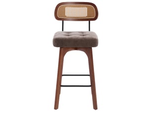 Lot de 2 tabourets de bar 44x51x96 cm – marron – pivotants à 360° avec dossier en rotin et repose-pieds