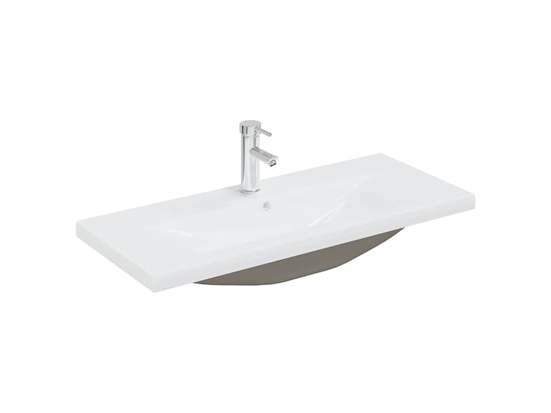  Armoire d'évier avec lavabo intégré, cabinet de salle de bain blanc bois d'ingénierie cf65594  - Conforama E