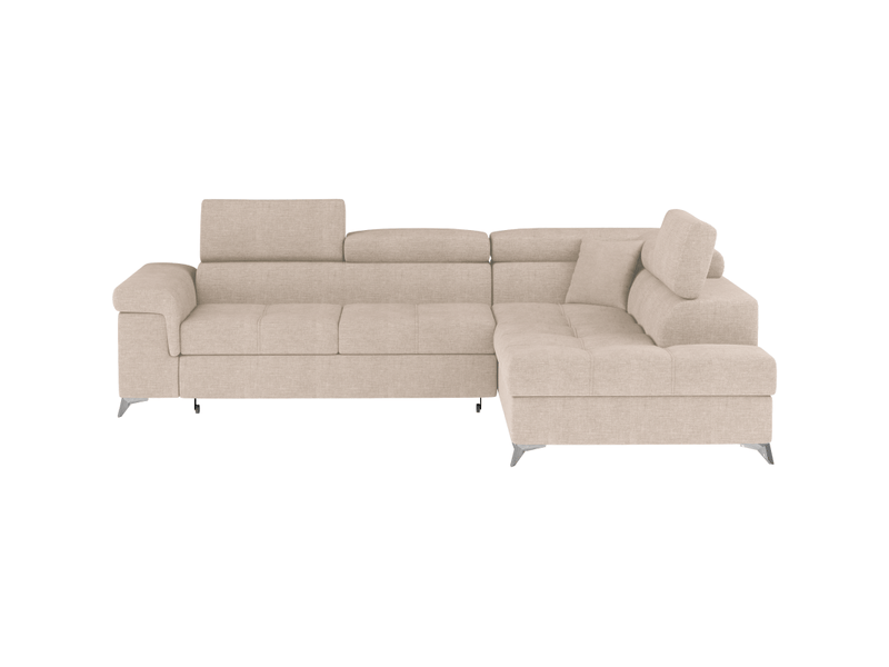  Canapé d'angle convertible palazzo 4 places beige – angle droit avec coffre  - Conforama A