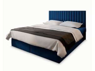 Lit avec rangement 160x200 cm <strong>MASSENO</strong>  <strong></strong> coloris bleu