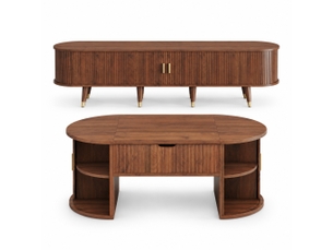 Meuble tv coloris bois foncé 175 cm MODENVIE  