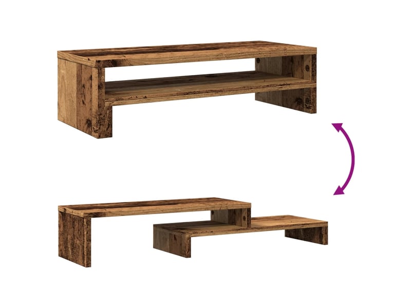  Support de moniteur table meuble bureau vieux bois 54 x 22 x 15 cm bois d'ingénierie marron 02_0045013  - Conforama E