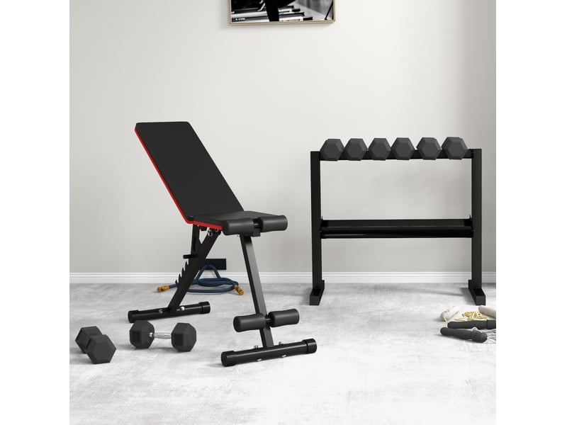  Set de 2 haltères hexagonaux 2x8 kg métal noir  - Conforama B