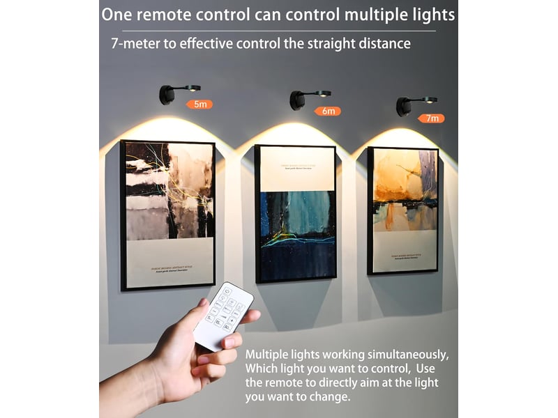  Projecteur de détection de présence humaine, 3 couleurs, luminosité réglable, rotation magnétique à 360°, livré avec télécommande, noir LJY0796 - Conforama D