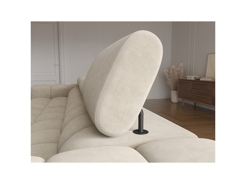  Canapé d'angle droit convertible beige design élégant 285x99x181cm filtro  - Conforama D