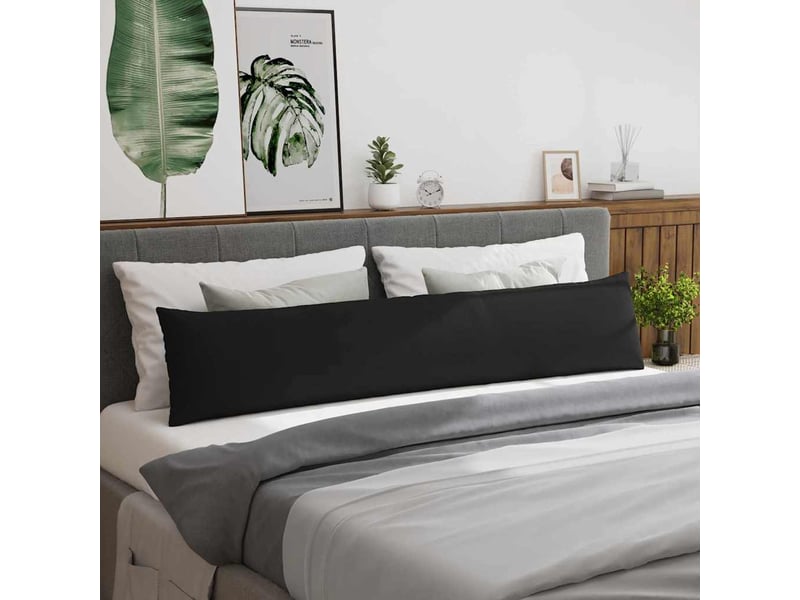  Lot de 2 coussins de canapé, coussins décoratifs tissu noir 200 x 40 cm cf58911  - Conforama D