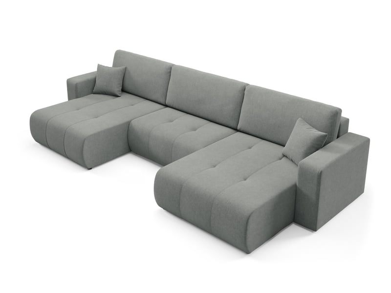  Canapé d'angle convertible molinio u gris clair  - Conforama D
