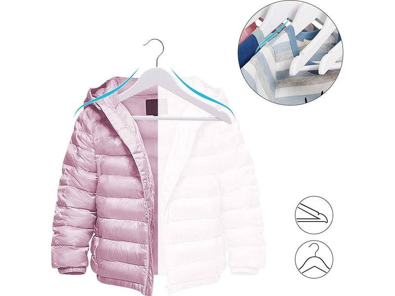  Cintres pour enfants en bois - 20 pièces pour les tout-petits ou les enfants d'age préscolaire - crochet rotatif à 360° - blanc  - Conforama B