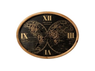 Horloge murale ovale en métal zohra 79cm noir
