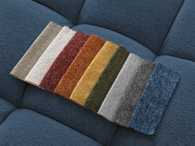  Bobochic canapé droit fixe 3 places everest tissu chiné bleu foncé EVEREST - Conforama C