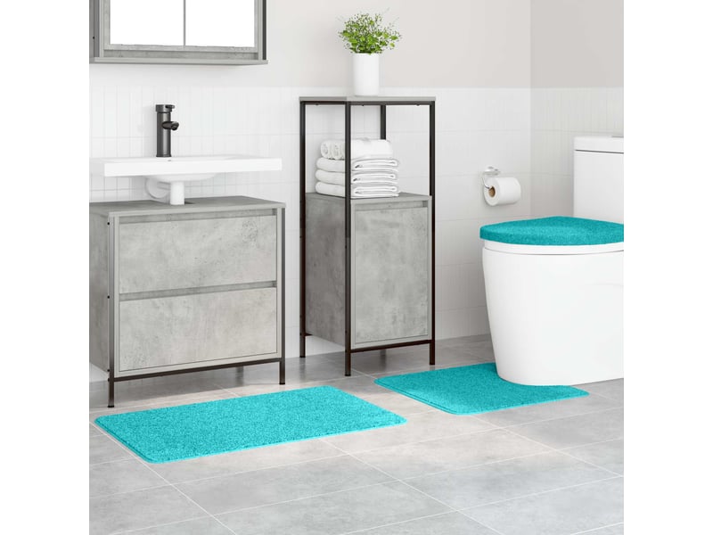  Ensemble de tapis de bain antidérapants 3 pc turquoise pp cf64757  - Conforama C