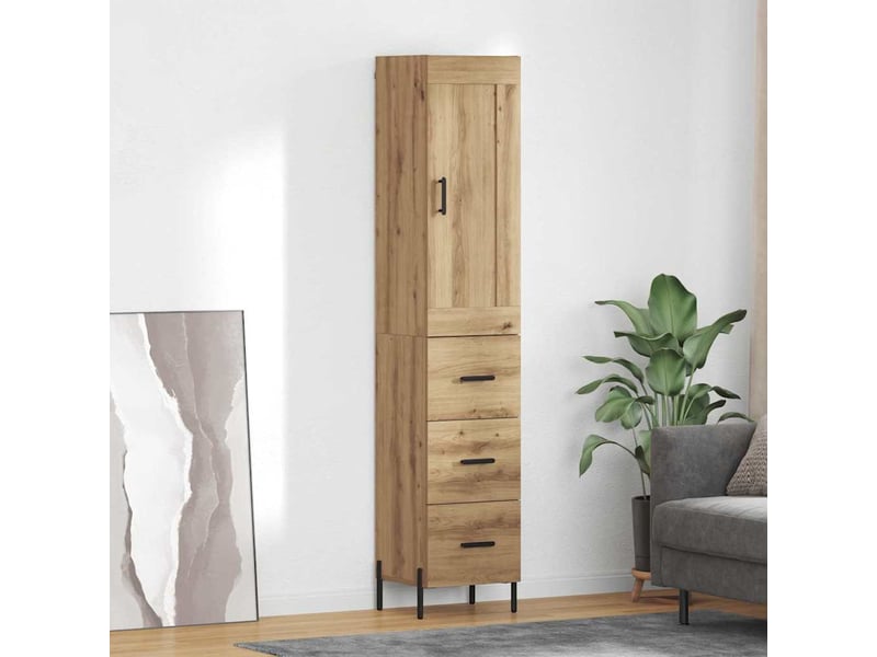 Buffet - haut armoire chêne artisanal 34,5 x 34 x 180 cm - Conforama B