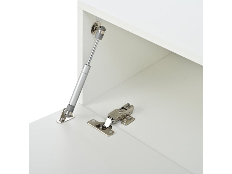  Meuble tv 190x40x48,5 cm - finition brillante, éclairage led, rangements ouverts - design moderne  - Conforama D