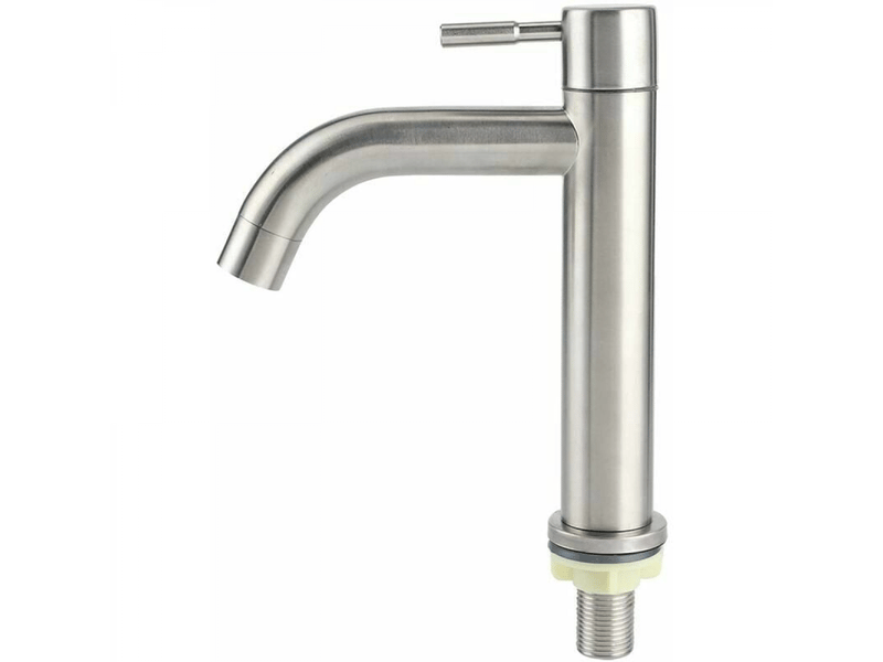  Robinet de grand lavabo monotrou froid en acier inoxydable brossé g12  - Conforama C