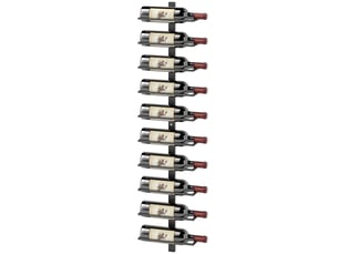Casier à vin mural pour 10 bouteilles, 10 étagères, métal, noir, idéal pour la cuisine, le salon ou le bar.
