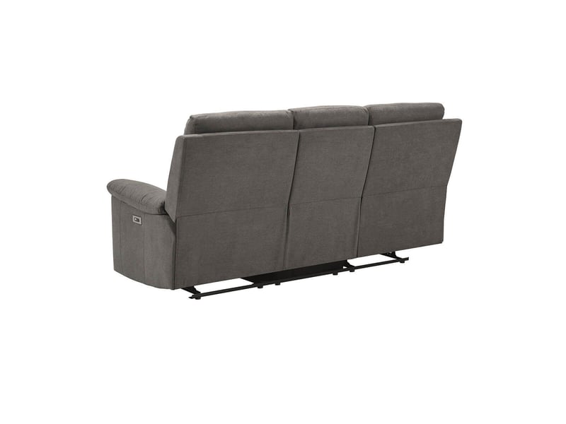  Canapé 3 places relax électrique tissu waterproof gris - briana BRIANA - Conforama E