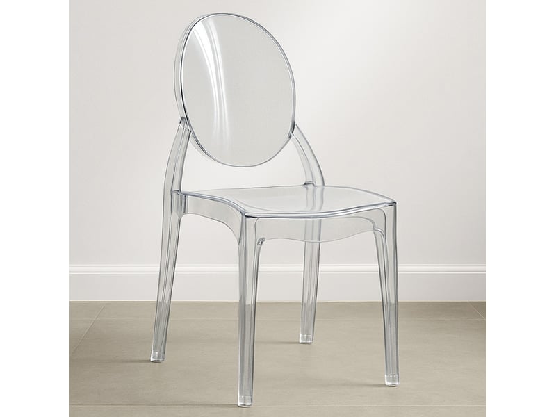  Chaise de salle à manger transparente - style victoria blanc  - Conforama B