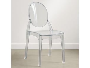 Chaise de salle à manger transparent - arthur blanc