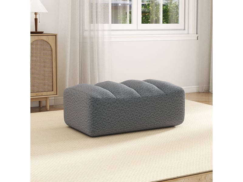  Brravo ottoman polaire granulaire gris SF20250067016 - Conforama B