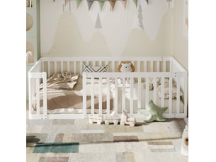 Lit simple 90x200 cm ELVMI coloris blanc