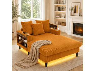 Fauteuil fixe <strong>DZMDIP</strong> Velours côtelé jaune