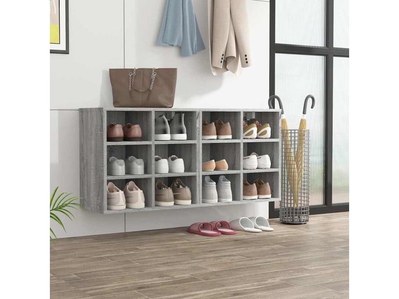  Armoires à chaussures 2 pcs, meuble à chaussures sonoma gris 52,5x30x50 cm  - Conforama B