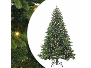 Sapin de noël artificiel, arbre de noël avec 300 led vert 180 cm pe et pvc shl5310