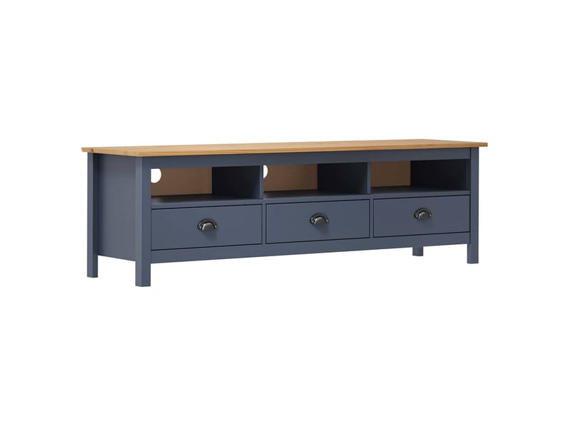  Meuble tv - banc tv - meuble de rangement hill range gris 158x40x47 cm bois de pin solide  - Conforama B