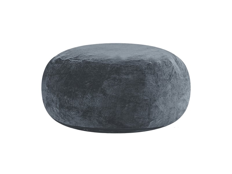  Pouf repose-pieds gris en matériau polyester, dimensions 150x150x60 cm, pour adolescents et adultes, ne nécessite pas de remplissage supplémentaire  - Conforama A