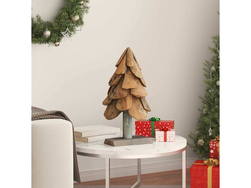  Sapin de noël, arbre de noël marron 61 cm bois de teck massif  - Conforama C